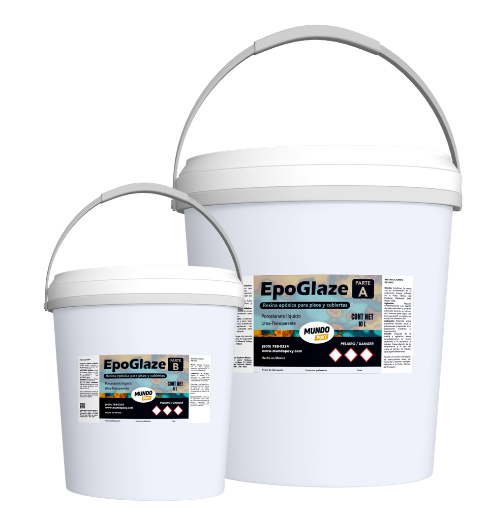 MUNDOPOXY EPOFLOOR- Resina para Pisos y Cubiertas- Kit de 4.5 galones ( 17.03 Lt)