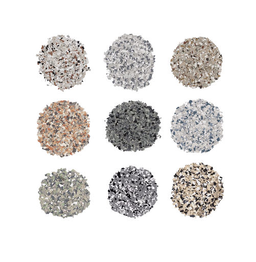 MUNDOPOXY COLOR FLAKE- Hojuela de Vinil - 1/4" Caja de 18.14 kg (9 colores)
