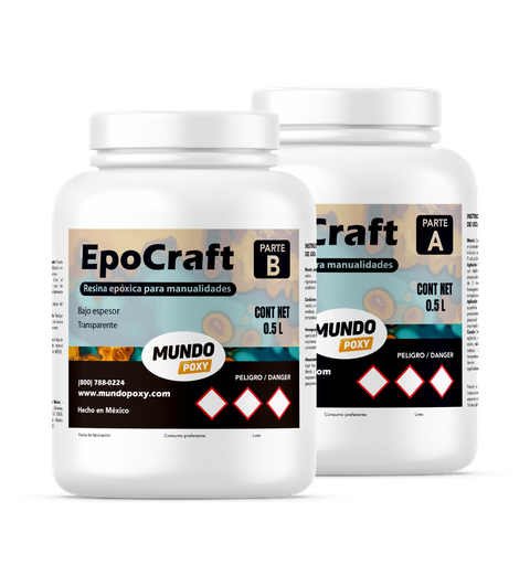 MUNDOPOXY EPOCRAFT- Resina para Manualidades- Kit de 32 Oz (0.947 lt)